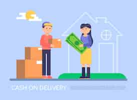 Free vector cash on delivery concept