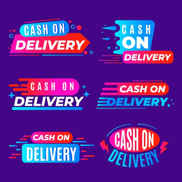Free vector cash on delivery labels set