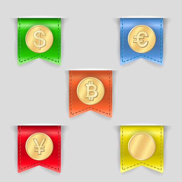 Бесплатное векторное изображение Набор иконок для денег