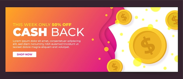 Free vector cashback banner template