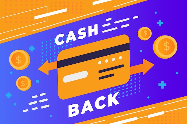 Vettore gratuito modello web banner cashback e carta di credito