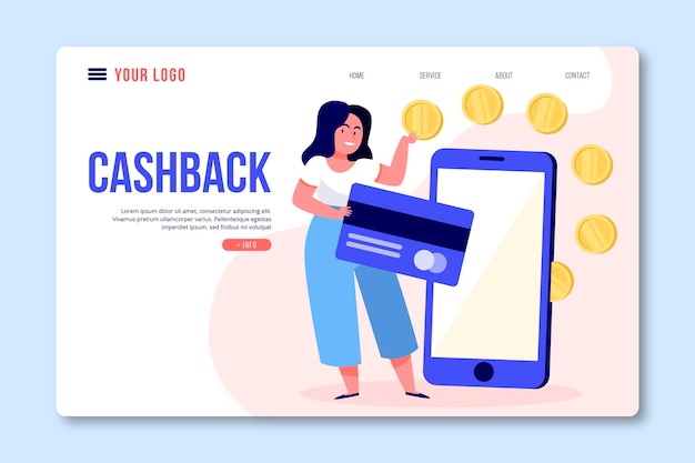 Free vector cashback concept home page