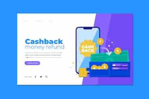 Free vector cashback concept - landing page