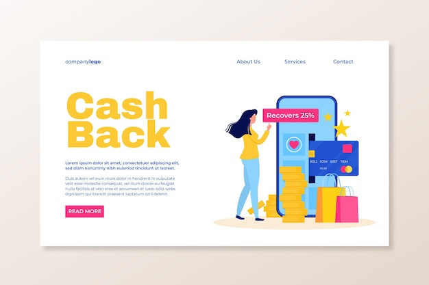 Cashback concept - landing page