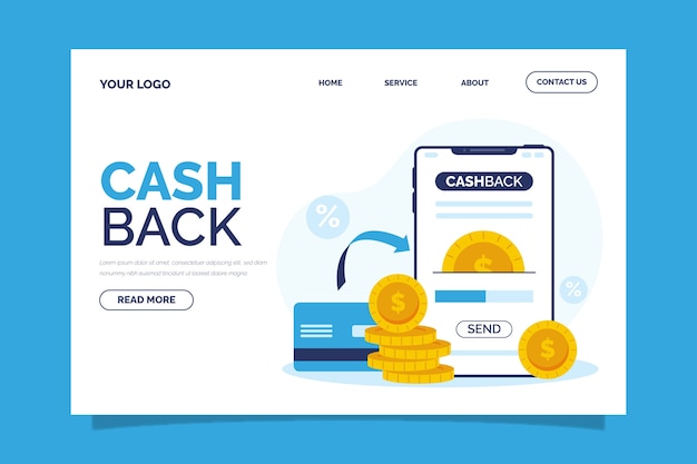Cashback concept landing page
