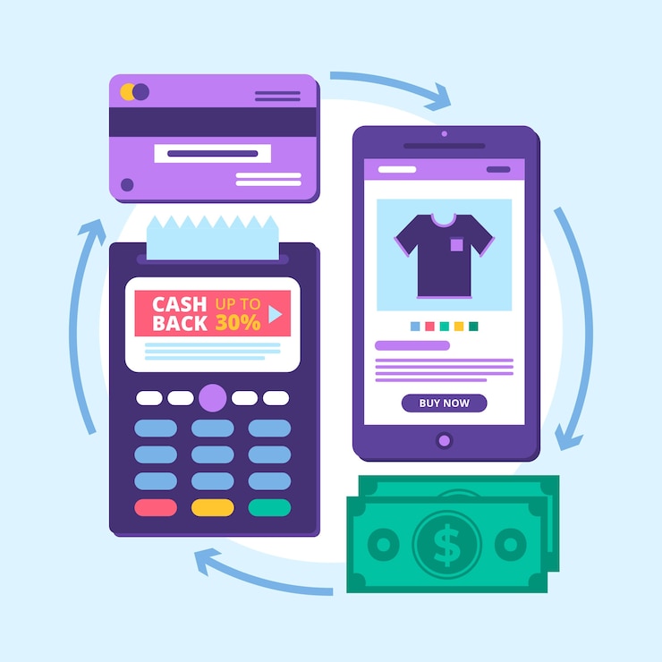 Free Vector cashback concept phone app