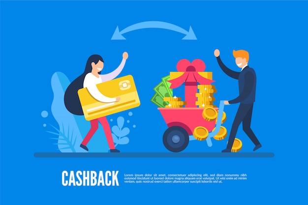 Cashback concept with people and money