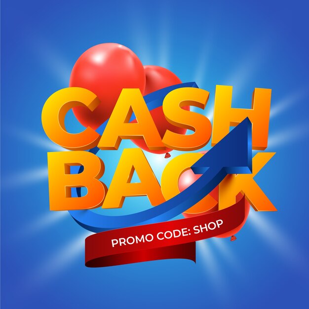 Cashback concept with promo code