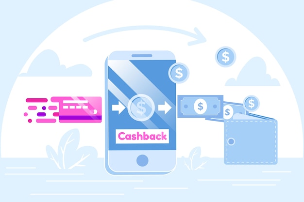 Vettore gratuito concetto di cashback