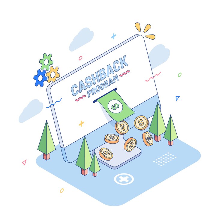 무료 Vector 캐시백 개념