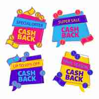 Free vector cashback labels collection