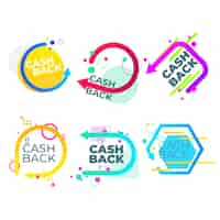 Vettore gratuito disegno geometrico etichette cashback