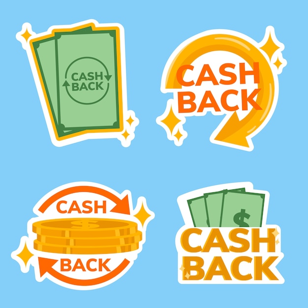 Free vector cashback labels pack