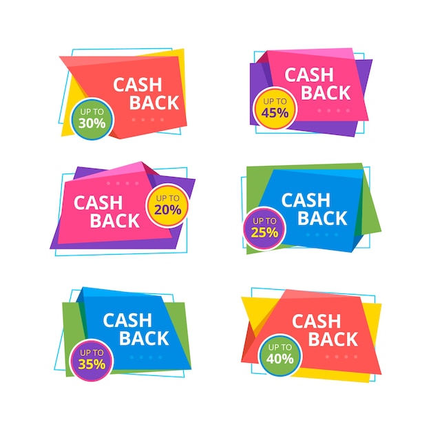 Free vector cashback labels set