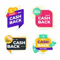 Vettore gratuito etichette cashback