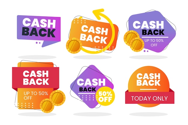 Vettore gratuito etichette cashback