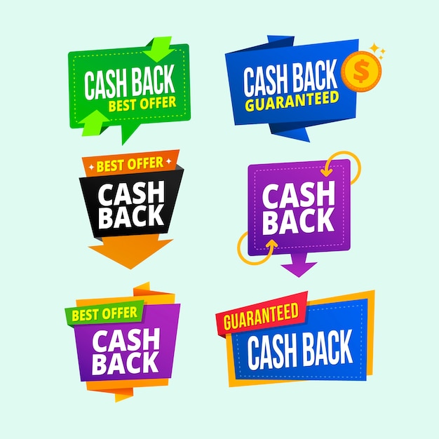 Vettore gratuito etichette cashback