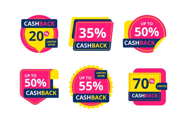 Vettore gratuito etichette cashback