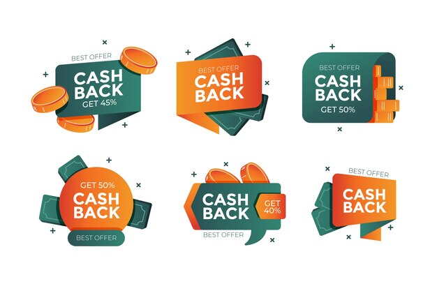 Cashback marketing labels collection