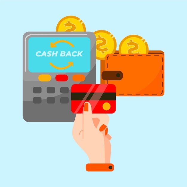 無料ベクター cashback shopping concept