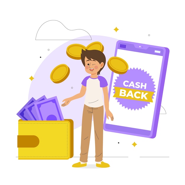 Vettore gratuito offerta di acquisto cashback