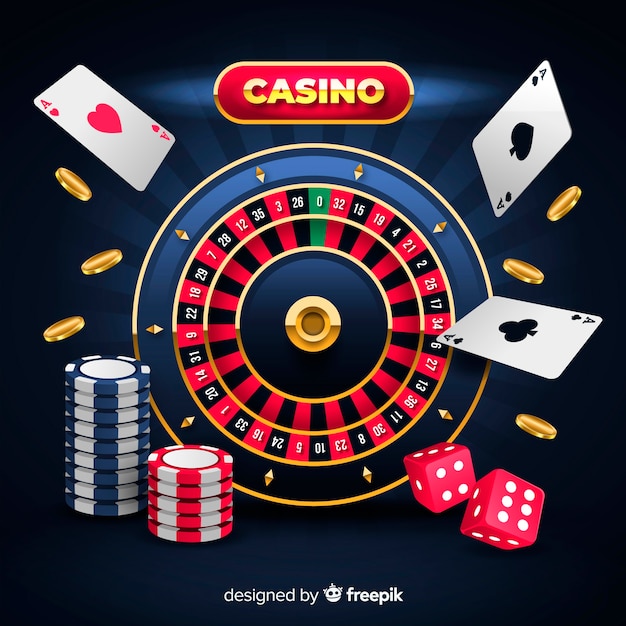 Casino background in realistic style