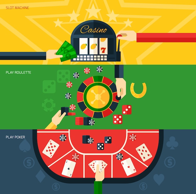 Free vector casino banner set