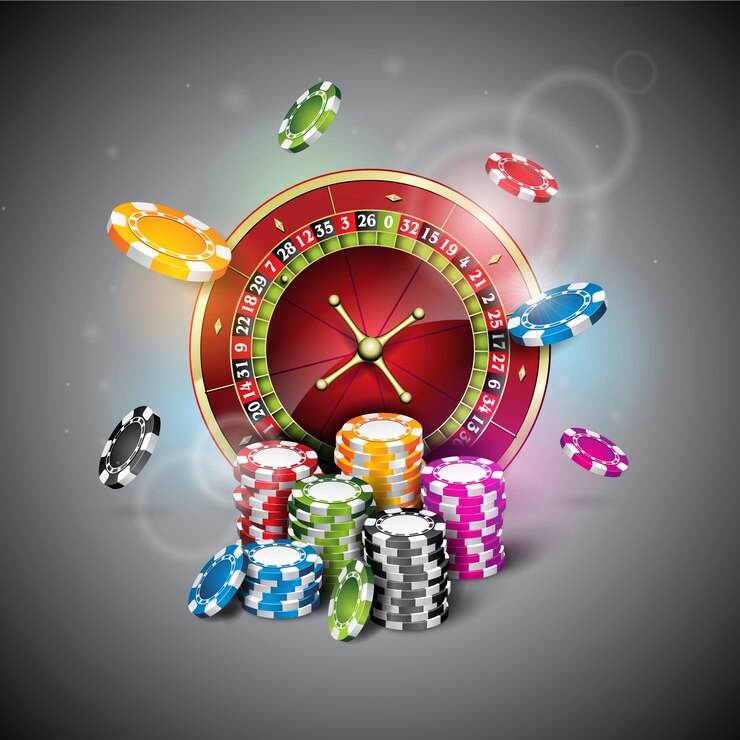 Free Vector casino chips and roulette background