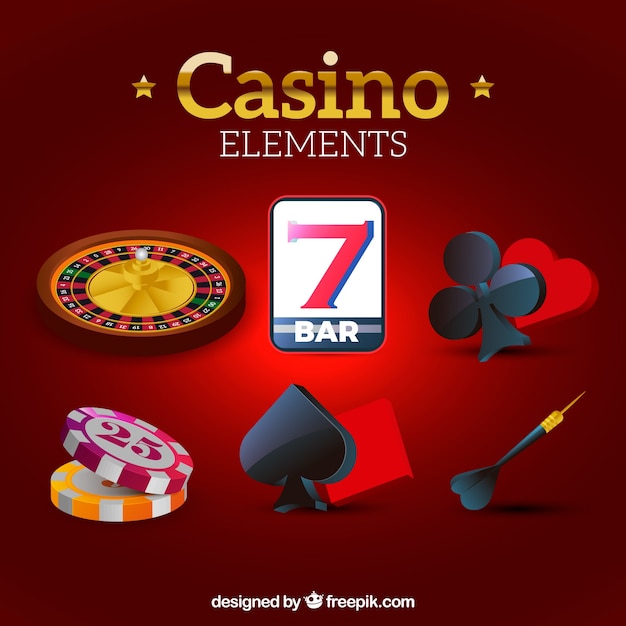 Vettore gratuito collezione di elementi del casinò