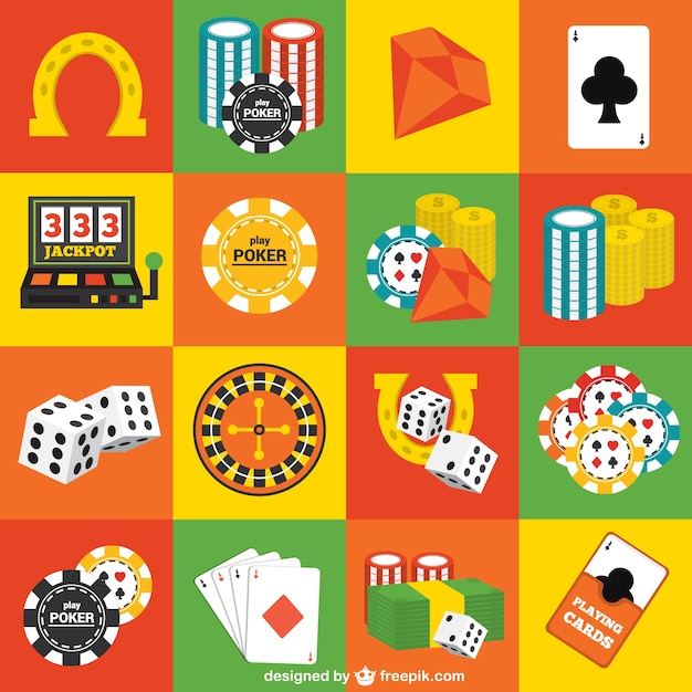 Бесплатное векторное изображение Элементы казино упаковать