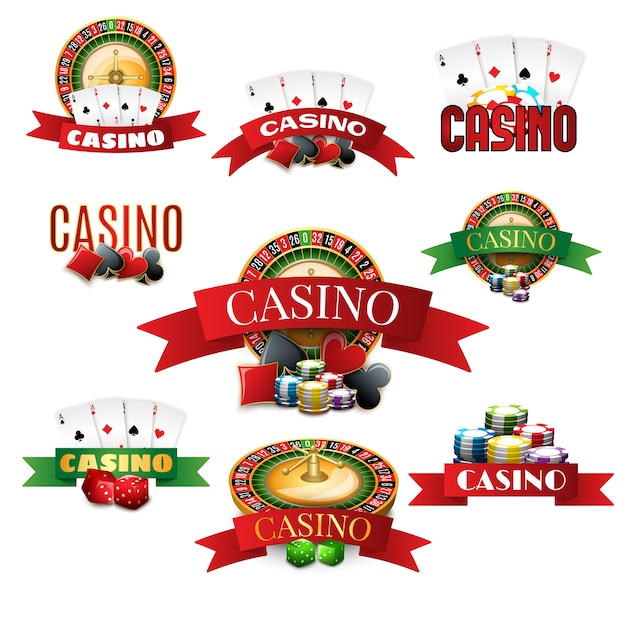 Free vector casino emblems set