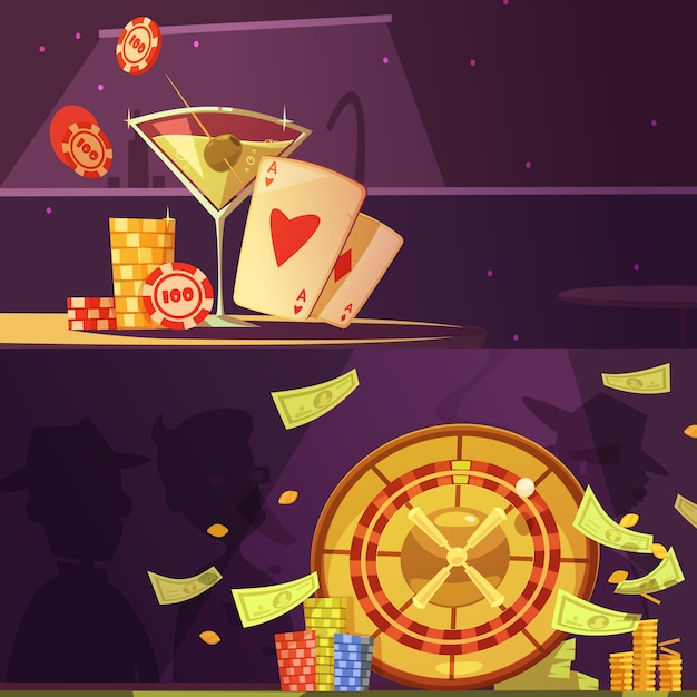 Free vector casino equipment banner set