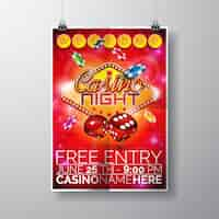 Free vector casino night poster