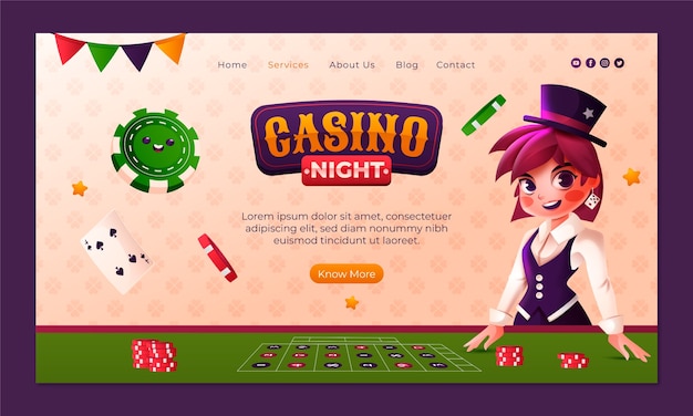 Vettore gratuito progettazione del modello di notte del casinò