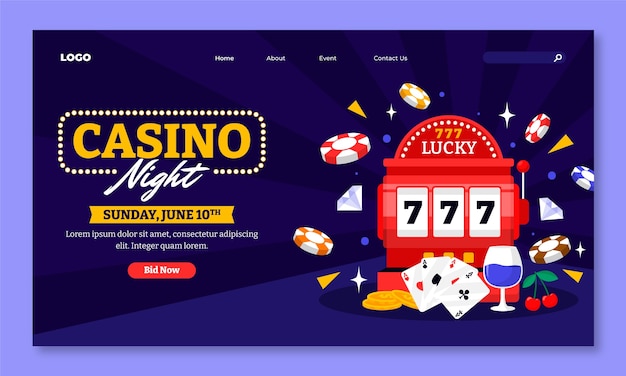 Vettore gratuito progettazione del modello di notte del casinò