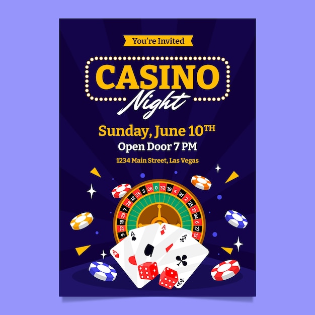 Free vector casino night template design