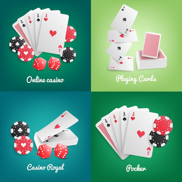 Playing Cards Poker Chips. Falling Dice Online Casino Gambling Realistic 3D  Gaming Concept with Vector Lucky Roulette Ilustração do Vetor - Ilustração  de fundo, jogar: 144813995