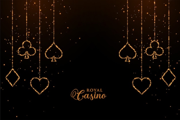 Casino playing cards golden sparkle background