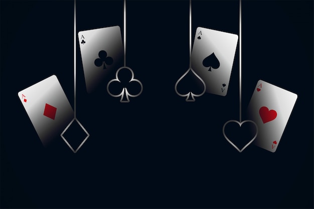 Casino playing cards with symbols background