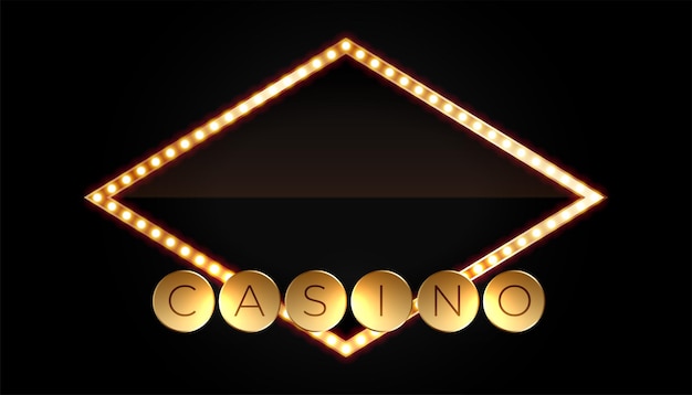 Vettore gratuito banner scuro di gioco d'azzardo poker da casinò con vettore di effetti di luce incandescente