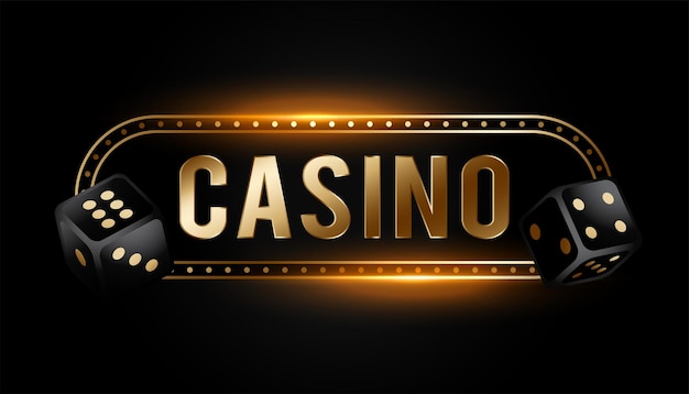 Vettore gratuito banner di gioco di poker da casinò con vettore di disegno di dadi realistico