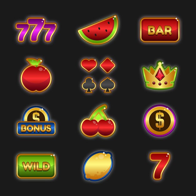 Casino set designed game user interface (GUI) illustration for video games