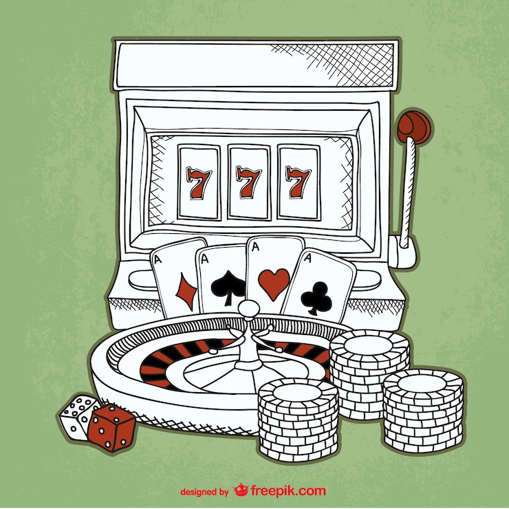 Free Vector casino sketch background