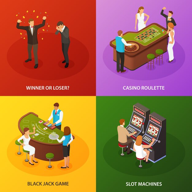 Casino slot machines roulette black jack game compositions set