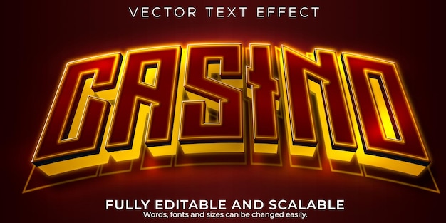 Casino slot text effect, editable winner and gambling text style