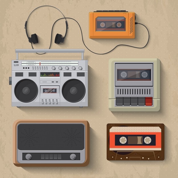 Free vector cassette tape players