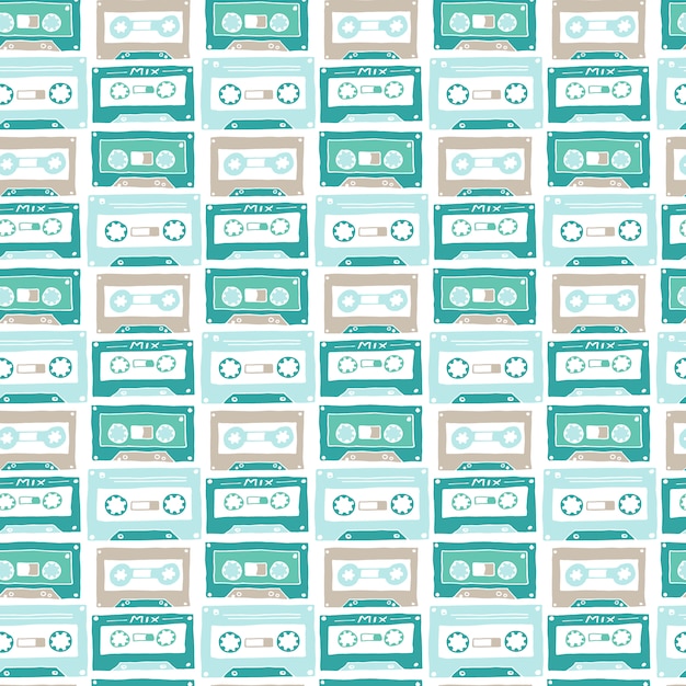 Free vector cassettes pattern design