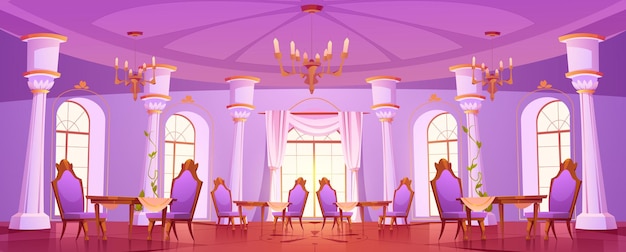 Free vector castle ballroom interior vector royal background