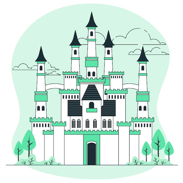 Vettore gratuito illustrazione del concetto di castello
