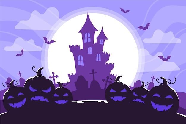 Download Free Castle Silhouette And Full Moon Halloween Background Free Vector Use our free logo maker to create a logo and build your brand. Put your logo on business cards, promotional products, or your website for brand visibility.